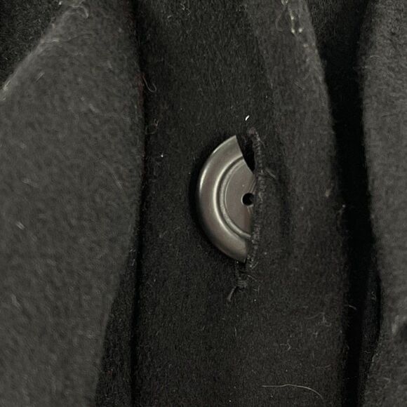 J. Crew 100% Wool Ruffle Chest Pea Coat Jacket Black Size 2 17501 - Picture 6 of 8